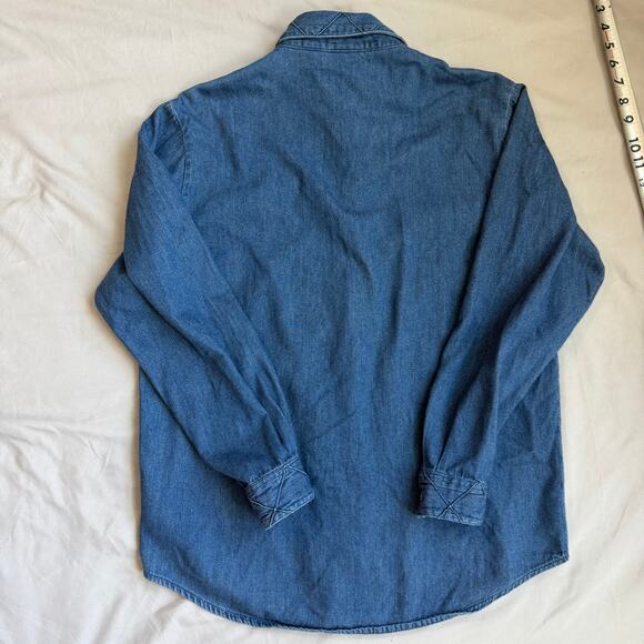 Vintage Cabin Creek Blue Jean, Button Down, Textured Long Sleeve Shirt- M - Picture 2 of 9